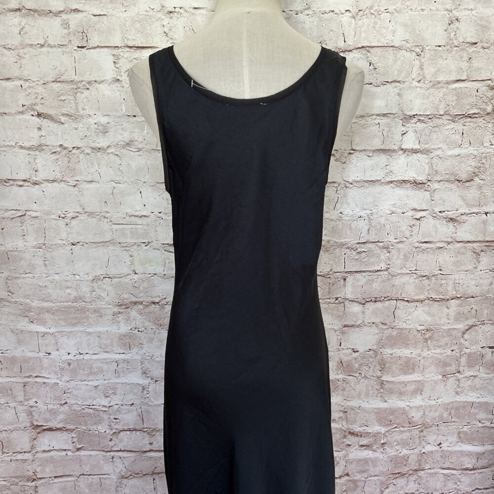 ALL:ROW Womens Maxi Dress Black Satin Empire Waist Sleeveless Side Slits  Size S - Picture 5 of 7